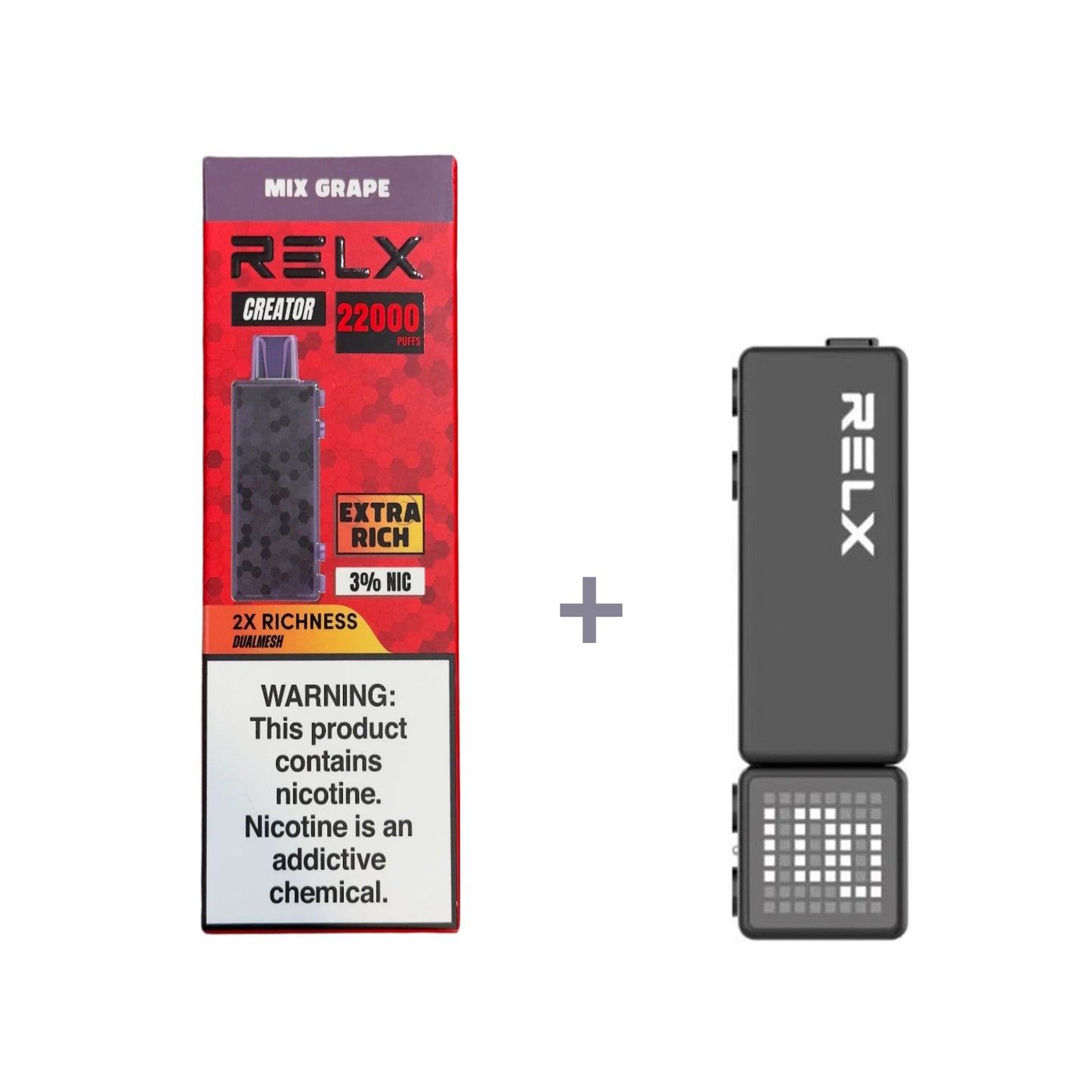 正品悦刻积木乐高套装/烟弹-多口味可选 RELX Creator Black(大容量22000口) 套装(目前发一代正品杆) 混合葡萄