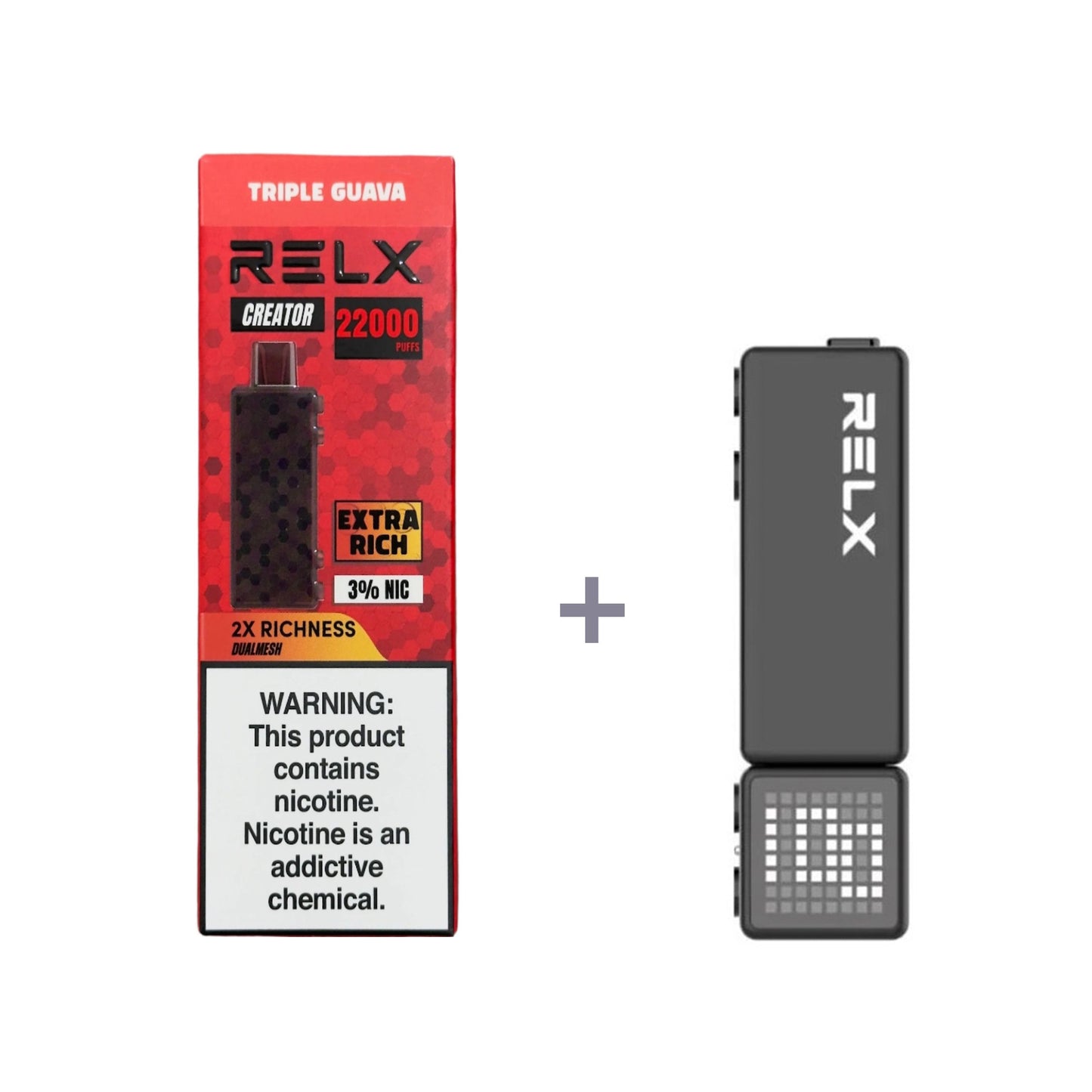 正品悦刻积木乐高套装/烟弹-多口味可选 RELX Creator Black(大容量22000口) 套装(目前发一代正品杆) 三重番石榴