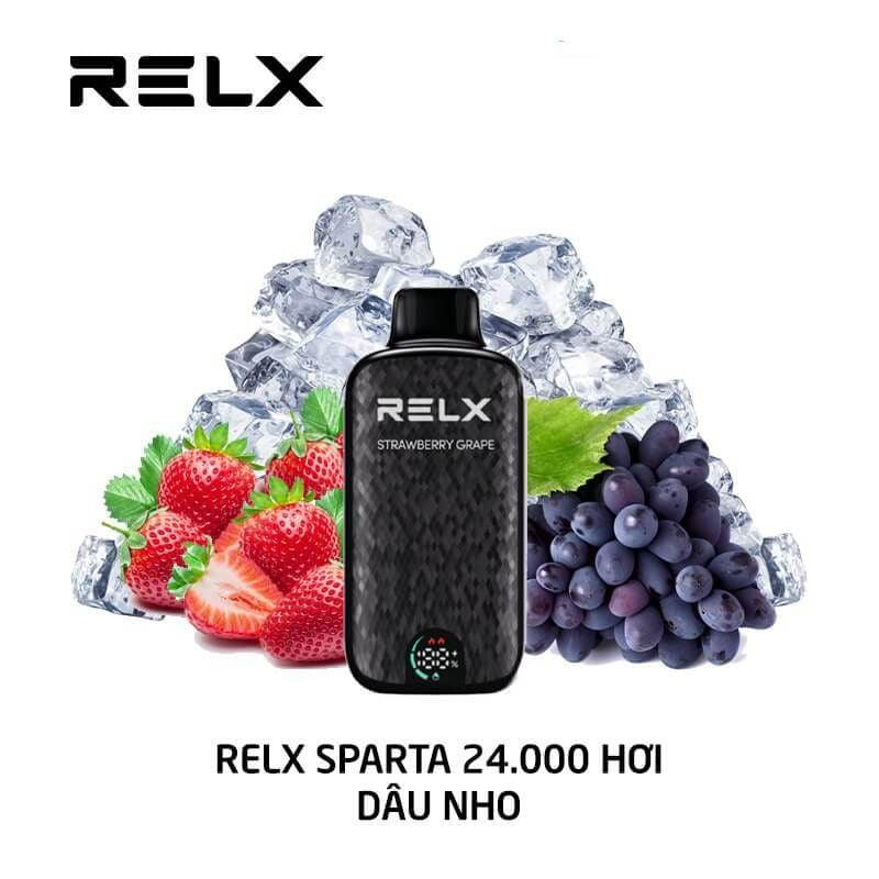 正品悦刻大黑盒斯巴达 RELX Sparta 24000口一次性电子烟-大容量混合果味/智能液晶显示屏 草莓葡萄