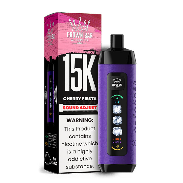 正品阿尔法赫15000口可调冰度款 AL FAKHER CROWN BAR ICE ADJUST 15K 大烟雾一次性电子烟-多口味可选 樱桃嘉年华