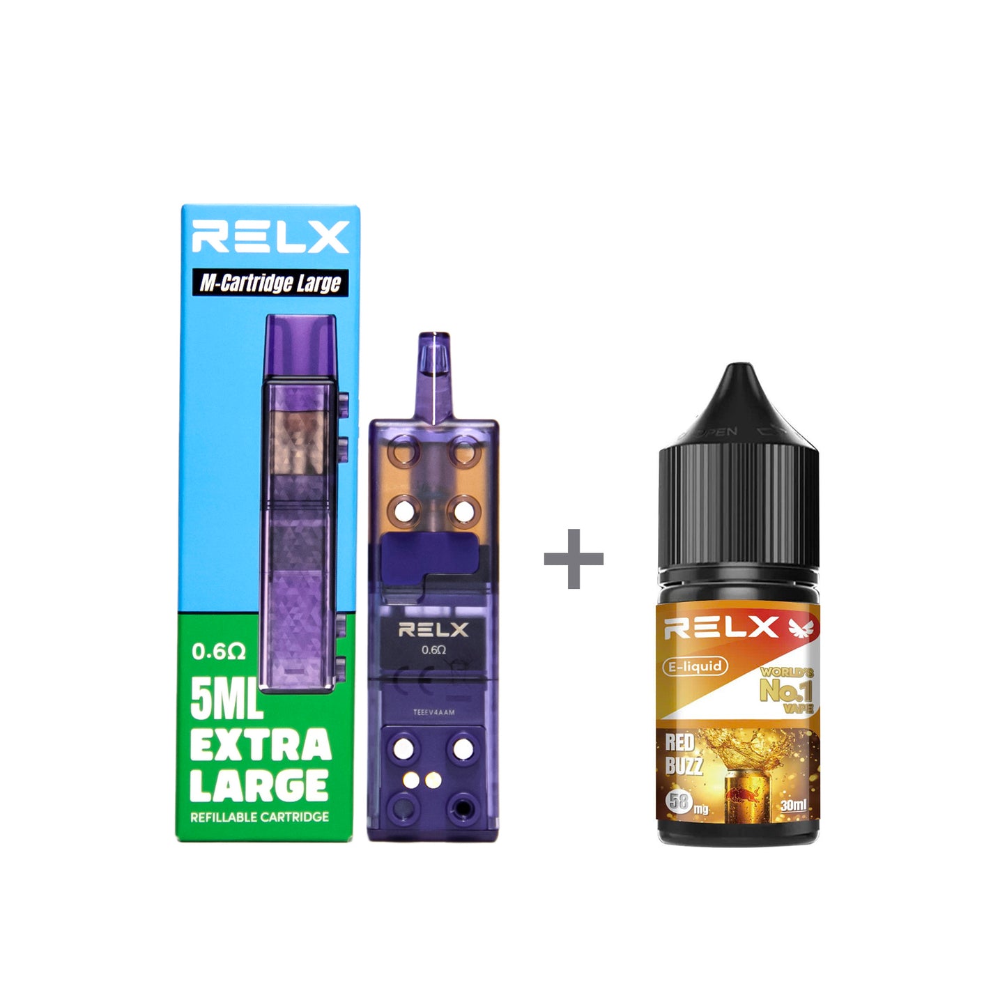 正品悦刻三代积木空弹烟油套餐(5ml容积RELX空弹+30ml正品RELX E-liquid) 套装(空弹+烟油) 红牛_5%Nic