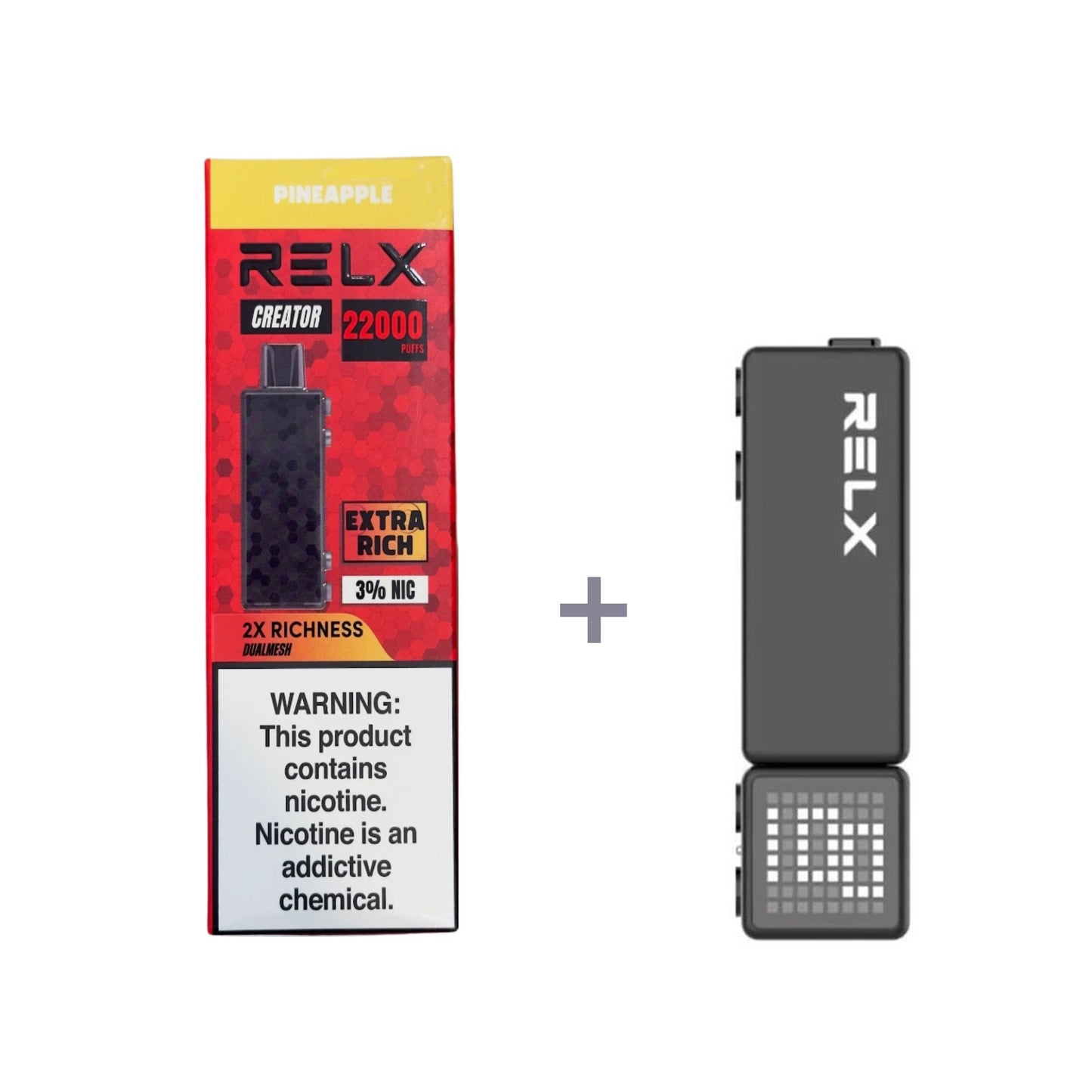 正品悦刻积木乐高套装/烟弹-多口味可选 RELX Creator Black(大容量22000口) 套装(目前发一代正品杆) 菠萝
