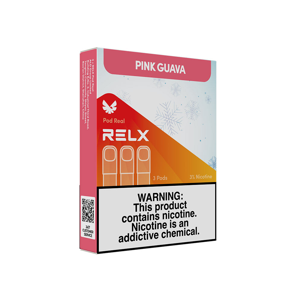 正品悦刻Relx五代外贸弹Pod Real 极冰芭乐(Pink Guava)口味-三颗装