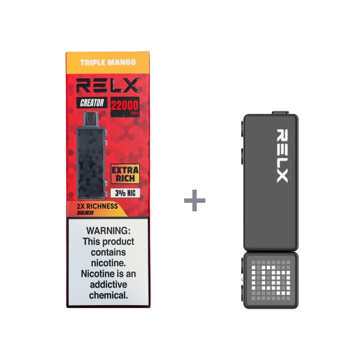 正品悦刻积木乐高套装/烟弹-多口味可选 RELX Creator Black(大容量22000口) 套装(目前发一代正品杆) 三重芒果
