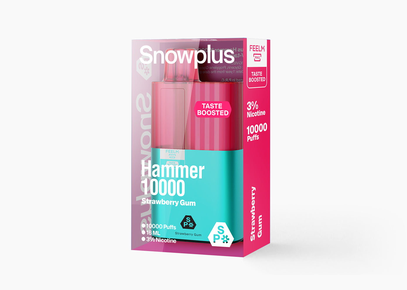 雪加大板砖Snowplus Hammer 10000口 正品海外版 一次性16ml大容量-多口味可选 草莓口香糖