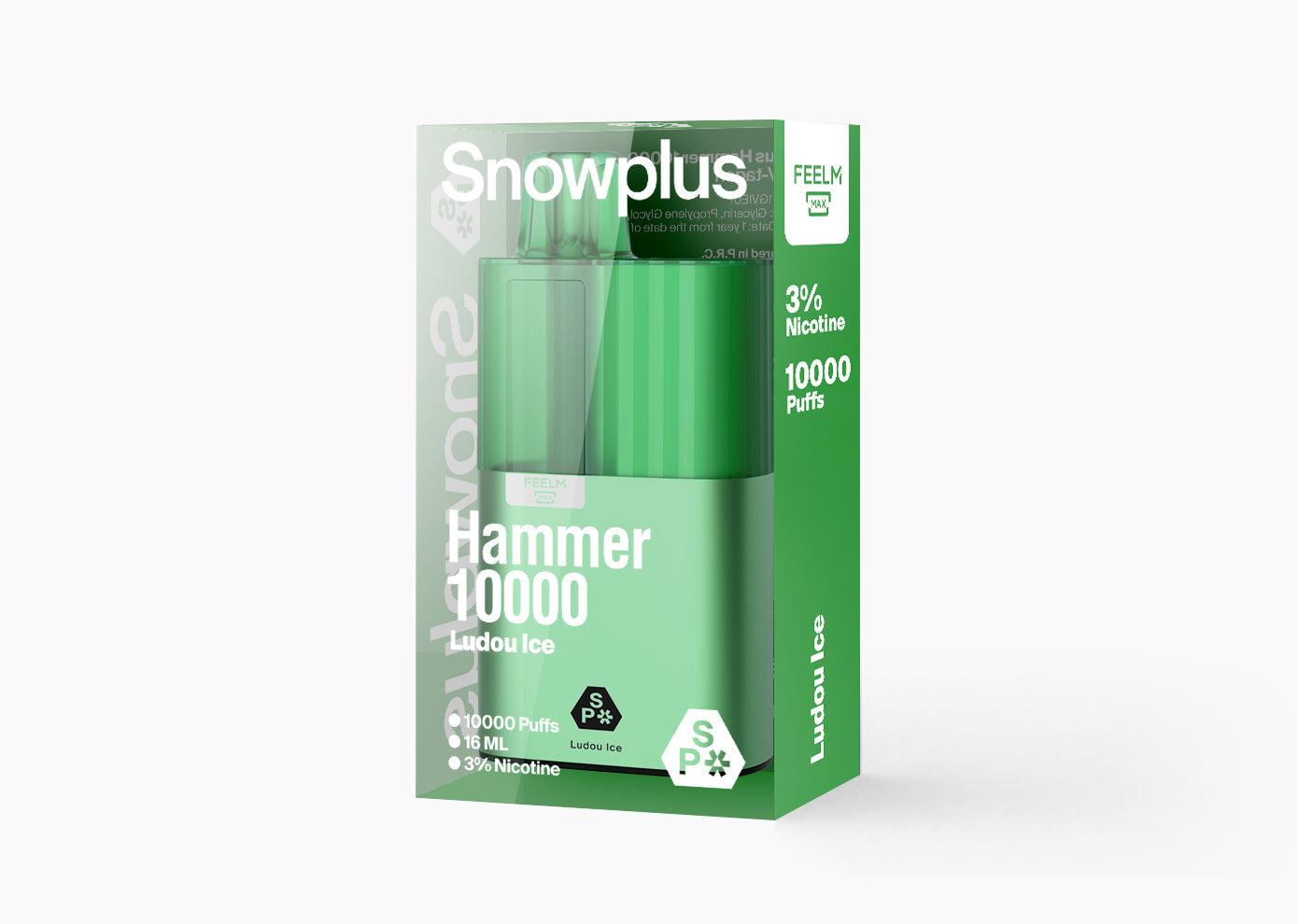 雪加大板砖Snowplus Hammer 10000口 正品海外版 一次性16ml大容量-多口味可选 绿豆冰