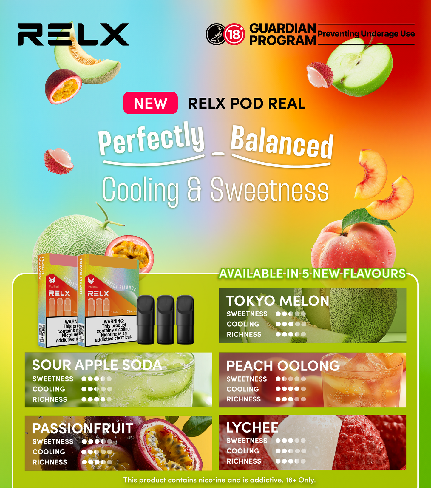 正品悦刻Relx Pod Real Perfect Balance马来版完美平衡系列-三颗装,多口味可选