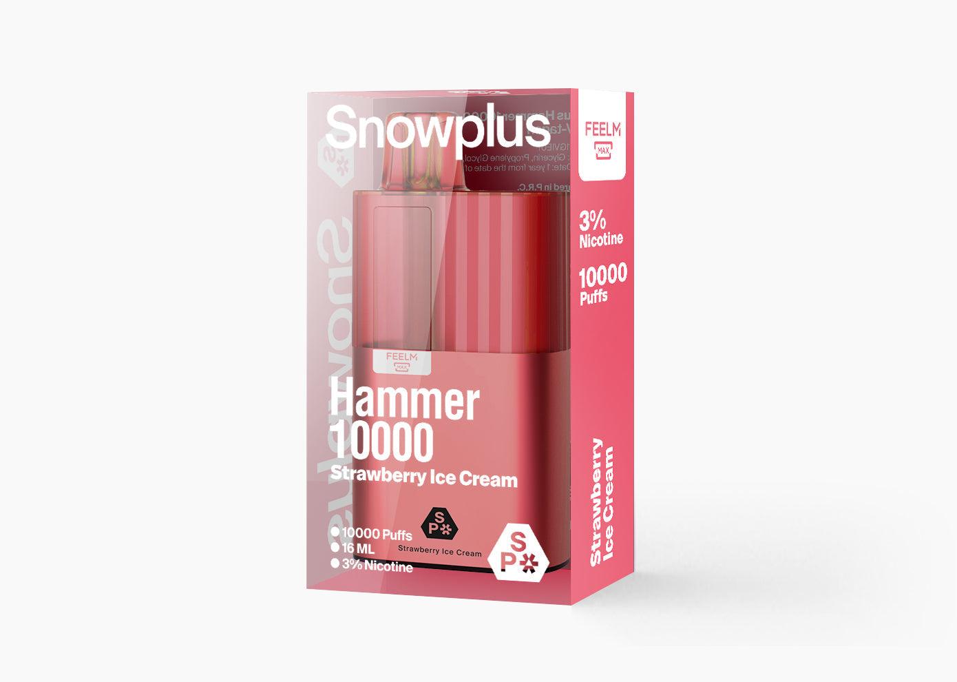 雪加大板砖Snowplus Hammer 10000口 正品海外版 一次性16ml大容量-多口味可选 草莓冰淇淋