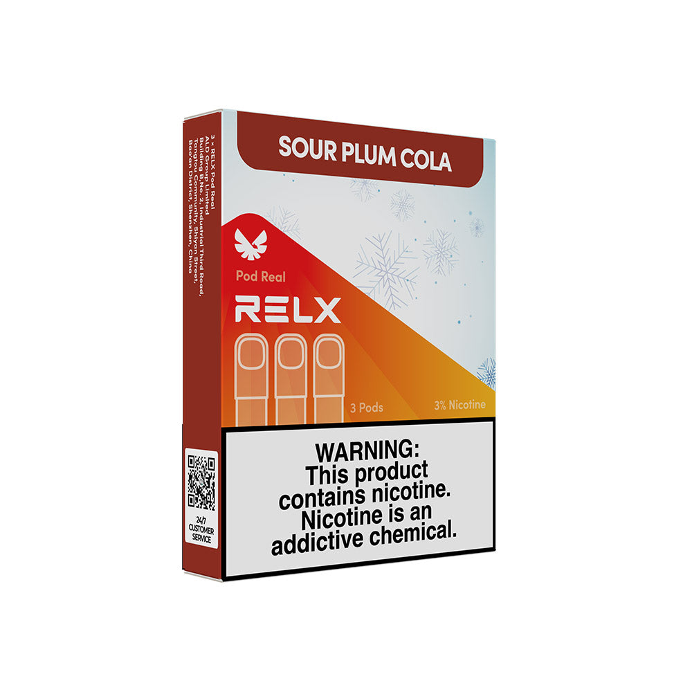 正品悦刻Relx五代外贸弹Pod Real 冰镇酸莓可乐(Sour Plum Cola)口味-三颗装