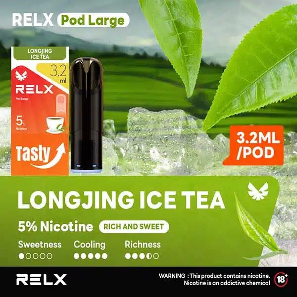 正品悦刻RELX Pod Large 3.2ml大容量版烟弹-三颗起售,多口味可选-兼容5/6/7代烟杆 龙井茶