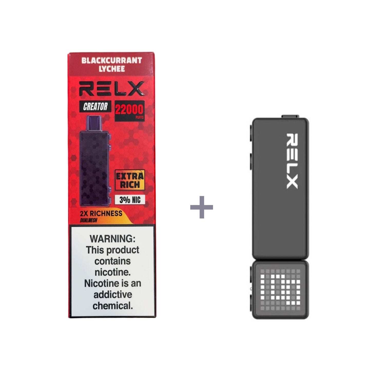 正品悦刻积木乐高套装/烟弹-多口味可选 RELX Creator Black(大容量22000口) 套装(目前发一代正品杆) 黑加仑荔枝