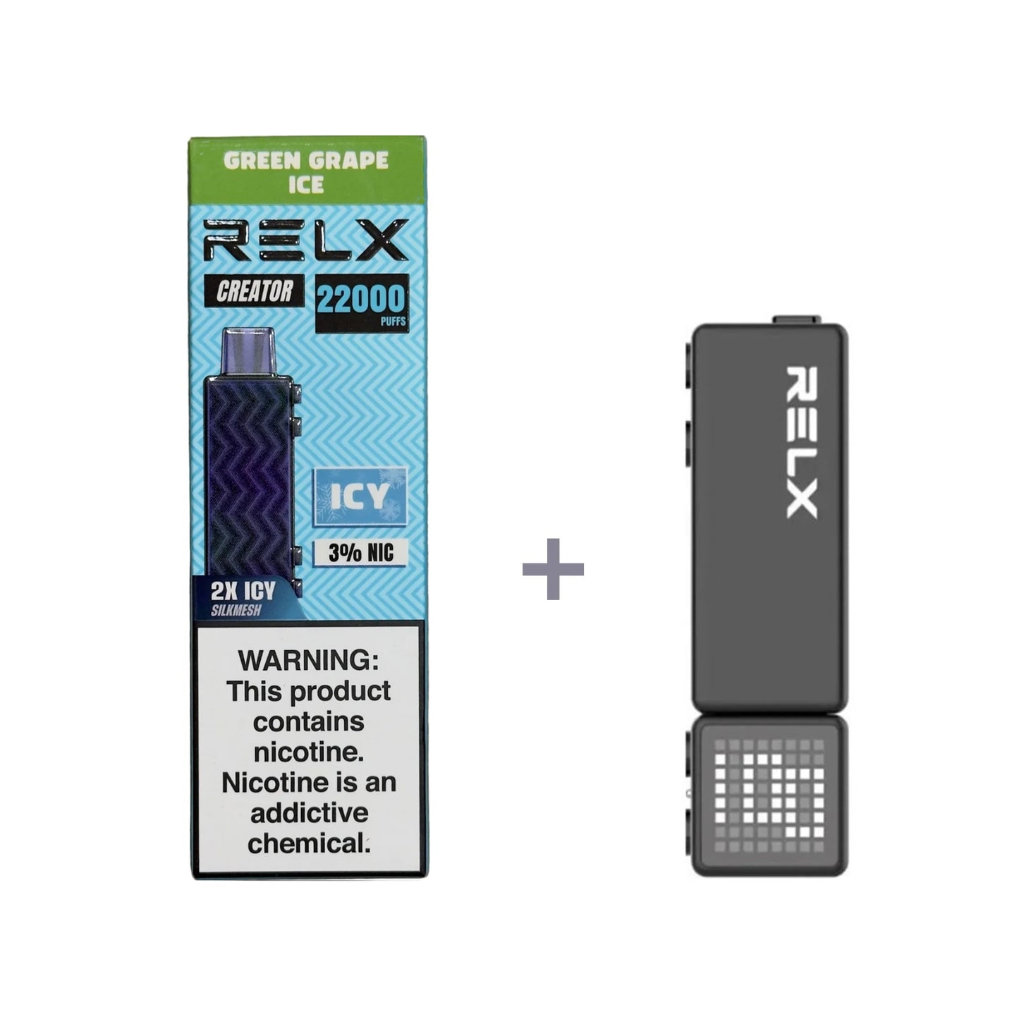 正品悦刻积木乐高套装/烟弹-多口味可选 RELX Creator Black(大容量22000口) 套装(目前发一代正品杆) 绿葡萄冰(青提冰)