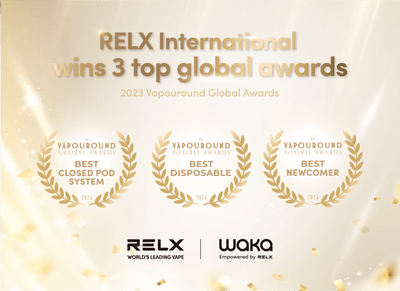 悦刻RELX 在 2023 年 Vapouround 全球大奖中荣获三项大奖