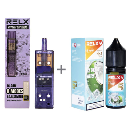 正品悦刻三代积木空弹烟油套餐(5ml容积RELX空弹+30ml正品RELX E-liquid) 套装(空弹+烟油) 椰子水_5%Nic