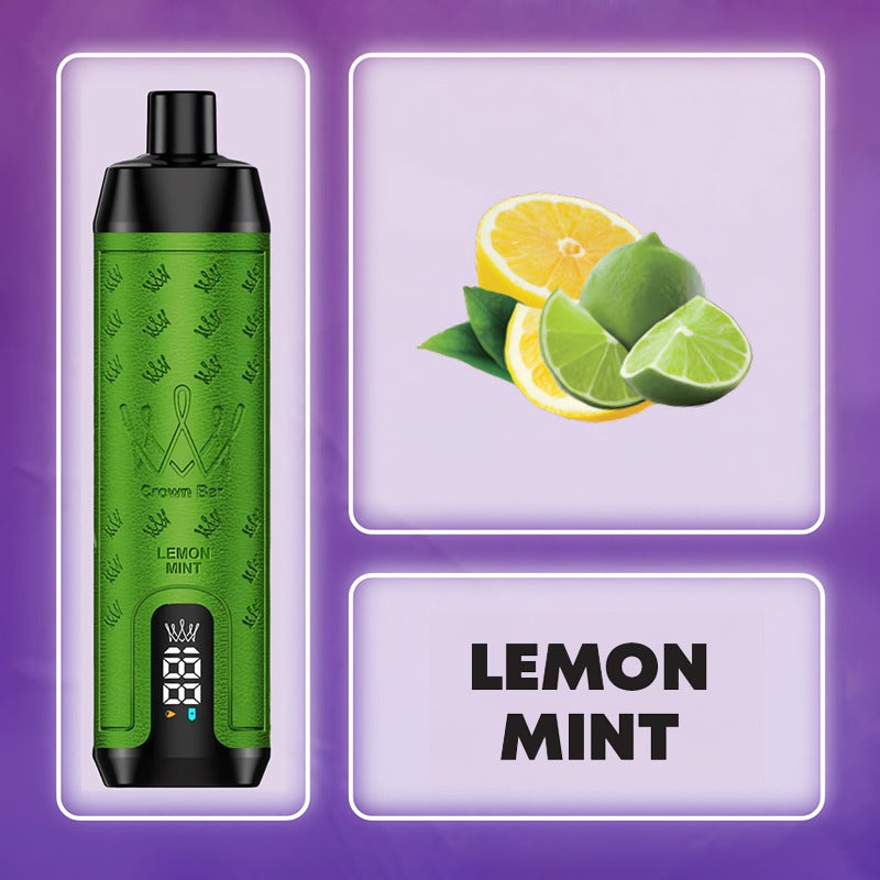 正品阿尔法赫皇冠系列AL FAKHER CROWN BAR 12000口低尼水烟声波油量电量显示大烟雾电子烟-多口味可选 柠檬薄荷