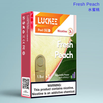 乐刻(Luckee) 水蜜桃Fresh Peach 第六陶瓷芯雾化弹 pod pro2 三颗装