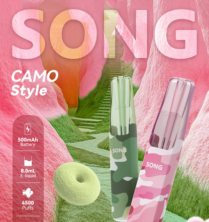正品崧鸭嘴兽 Song Camo Series A36迷彩杆身一次性电子烟4500口-多口味可选
