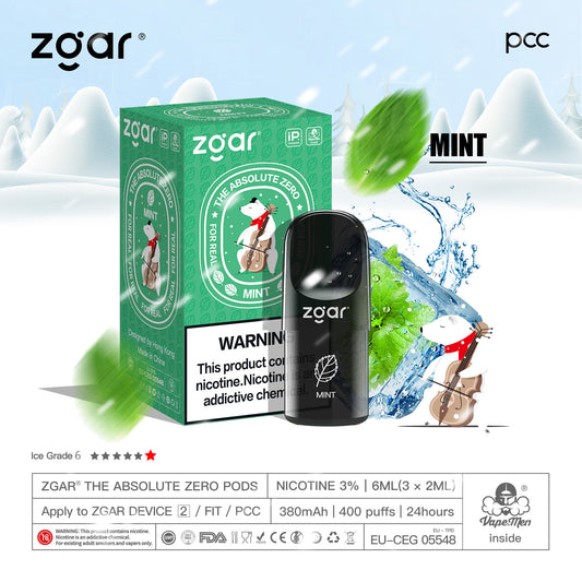 冰熊zgar 4/5代烟弹 薄荷3pods(三颗装)悦刻国标/海外四五六代杆子可通用