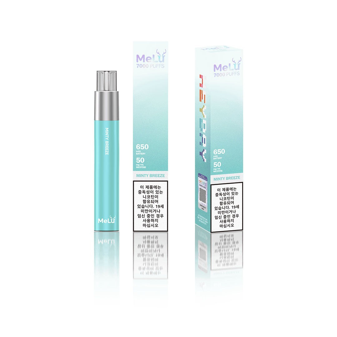 正品Heyday MeLu米鹿7000口可调功率清爽型可视化油舱配防尘帽一次性电子烟-多口味可选 薄荷