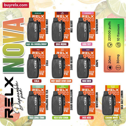 正品悦刻海外版RELX NOVA 22000口液晶屏显示一次性电子烟-多口味可选(当前状态随机发货)