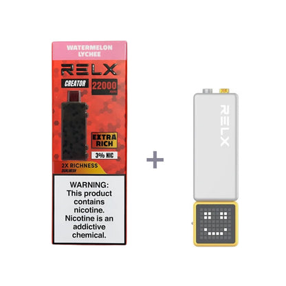 正品悦刻积木乐高RELX Creator 22000口烟弹/套装-多口味可选 (一代/二代杆弹通用） 套装1(配正品一代杆) 西瓜荔枝