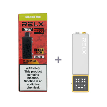 正品悦刻积木乐高RELX Creator 22000口烟弹/套装-多口味可选 (一代/二代杆弹通用） 套装1(配正品一代杆) 混合芒果