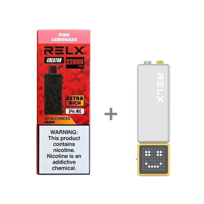 正品悦刻积木乐高RELX Creator 22000口烟弹/套装-多口味可选 (一代/二代杆弹通用） 套装1(配正品一代杆) 粉红柠檬水
