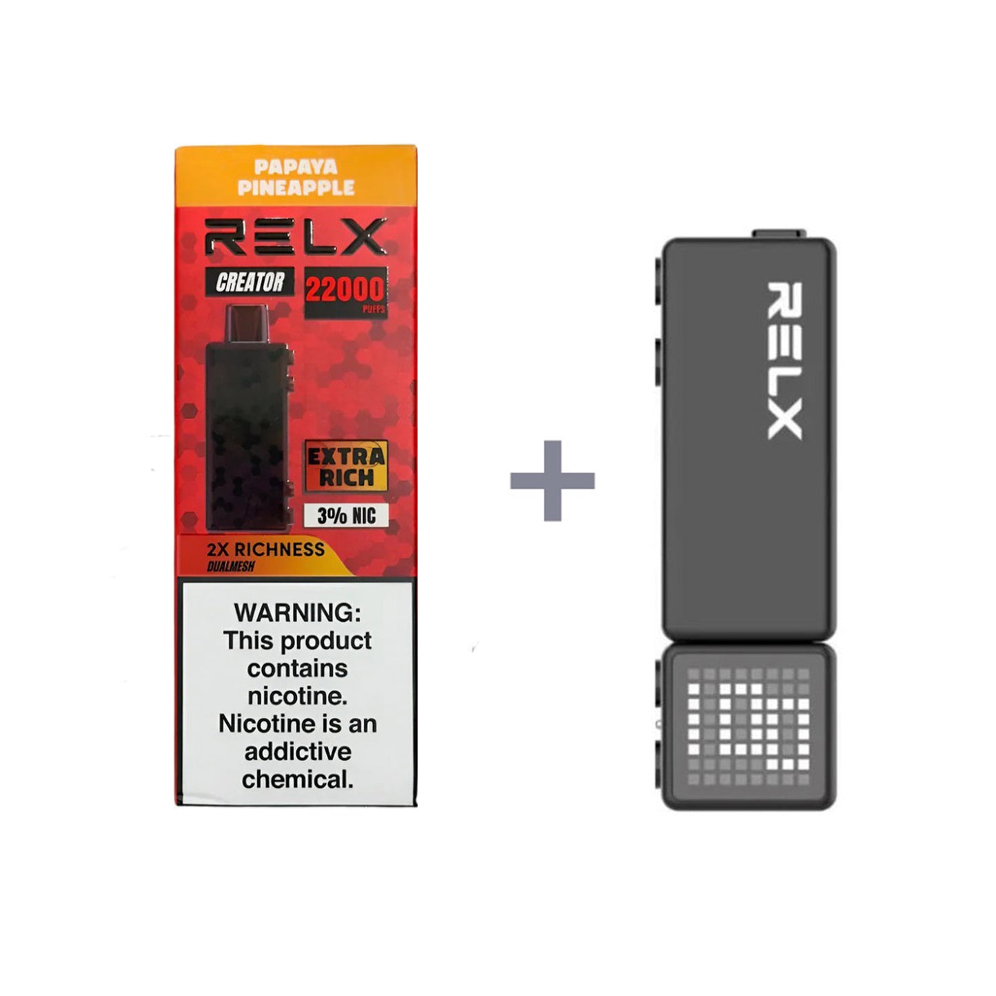 正品悦刻积木乐高套装/烟弹-多口味可选 RELX Creator Black(大容量22000口） 套装(目前发一代正品杆) 木瓜菠萝