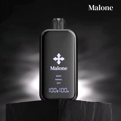 正品Malone Bar马龙克罗心35000口金属全镜面高颜值屏幕三档功率可调一次性电子烟-多口味可选