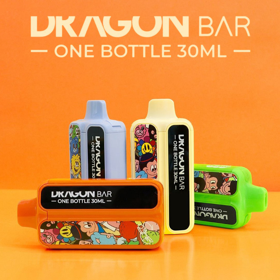 正品 Dragon Bar 龙吧阿童木动画主题权志龙同款30ml超大容量60000口油电显示可调功率一次性电子烟-多口味可选