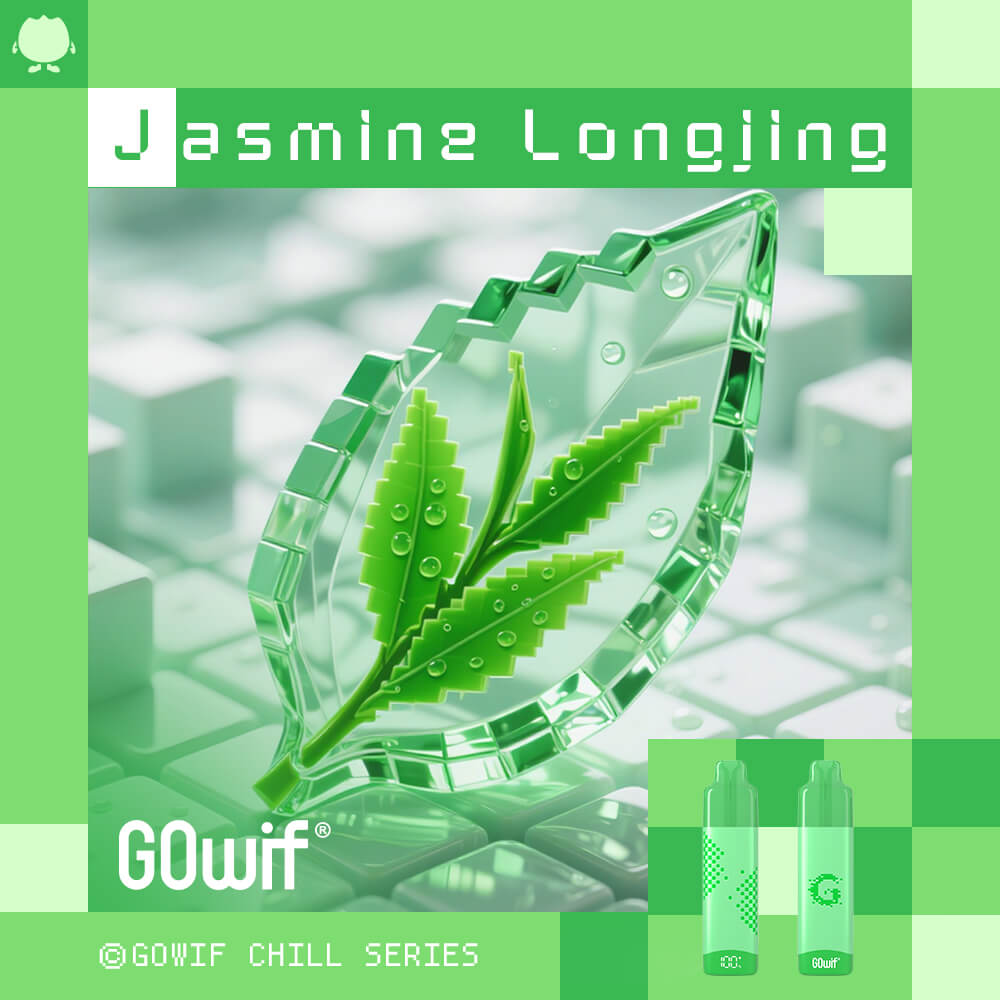 正品高维GOwif Chill极凉系列18000口双陶瓷芯涡轮大功率透明油仓电量油量显示长续航一次性电子烟-多口味可选 龙井