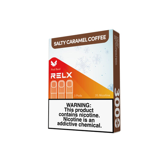 正品悦刻Relx五代外贸弹Pod Real 卡布奇诺(Salty Caramel Coffee)口味-三颗装