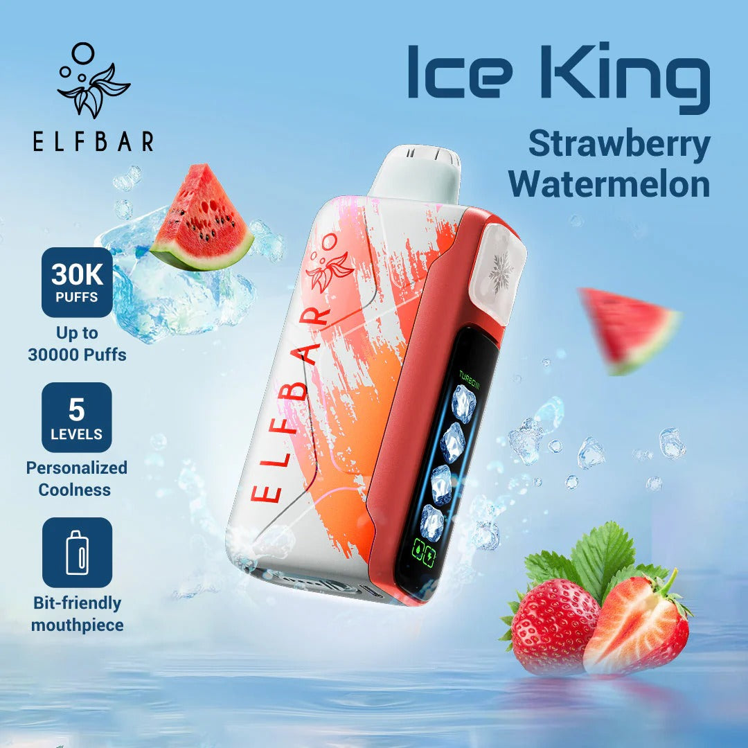 正品俄版ELFBAR ICE KING 30000口-爱奇迹五档冰度调节冰王一次性电子烟-多口味可选 草莓西瓜
