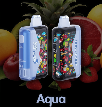 正品韩版BUBBLE MON GRAFFITI巴布梦泡泡兽满天星炫彩壁纸LED灯效35000口可调功率含隐藏口味一次性电子烟 混合热带水果