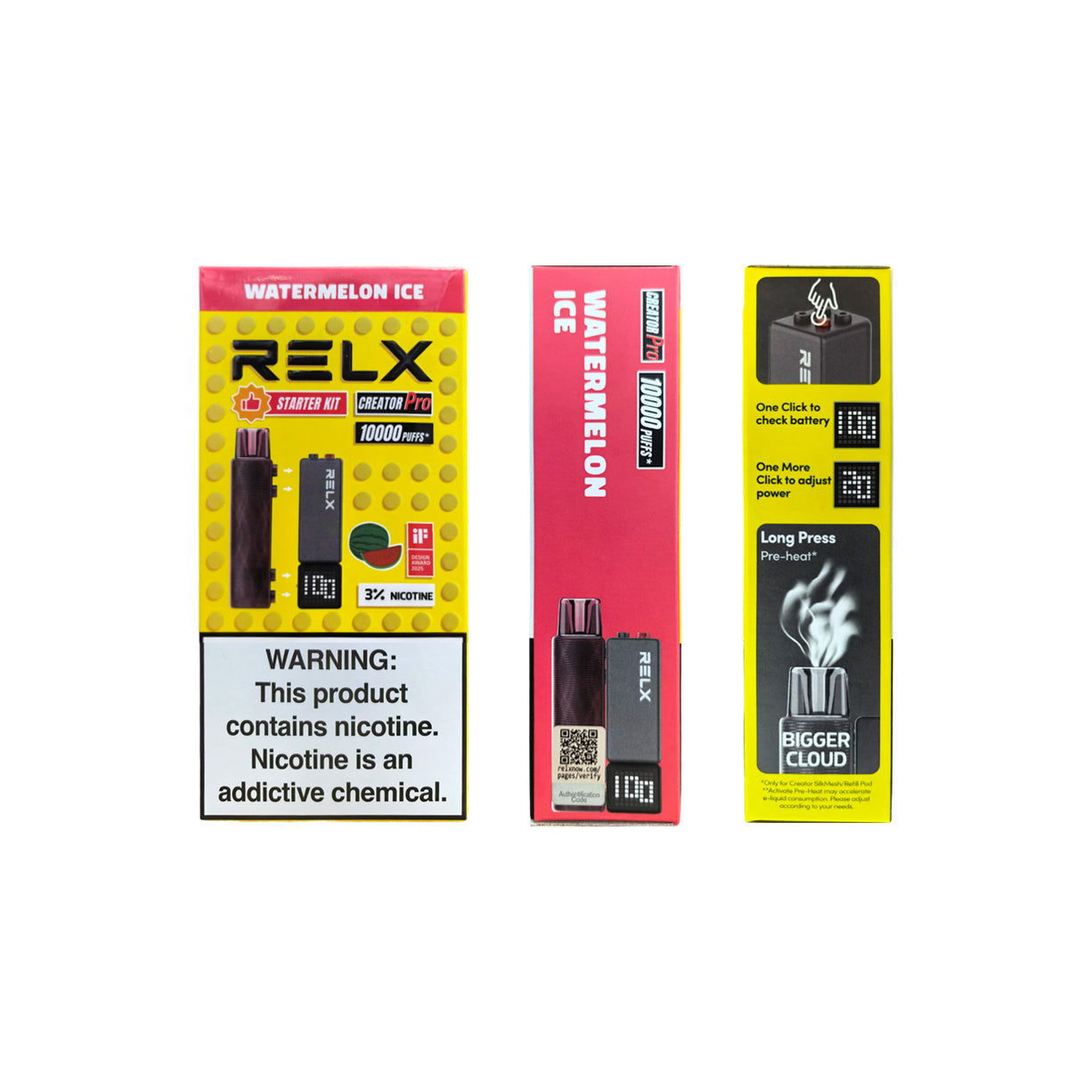 正品悦刻积木三代杆RELX Creator Pro Starter Kit 10000口套装乐高积木10K大烟雾磁吸式换弹电子烟套装-多口味可选 西瓜