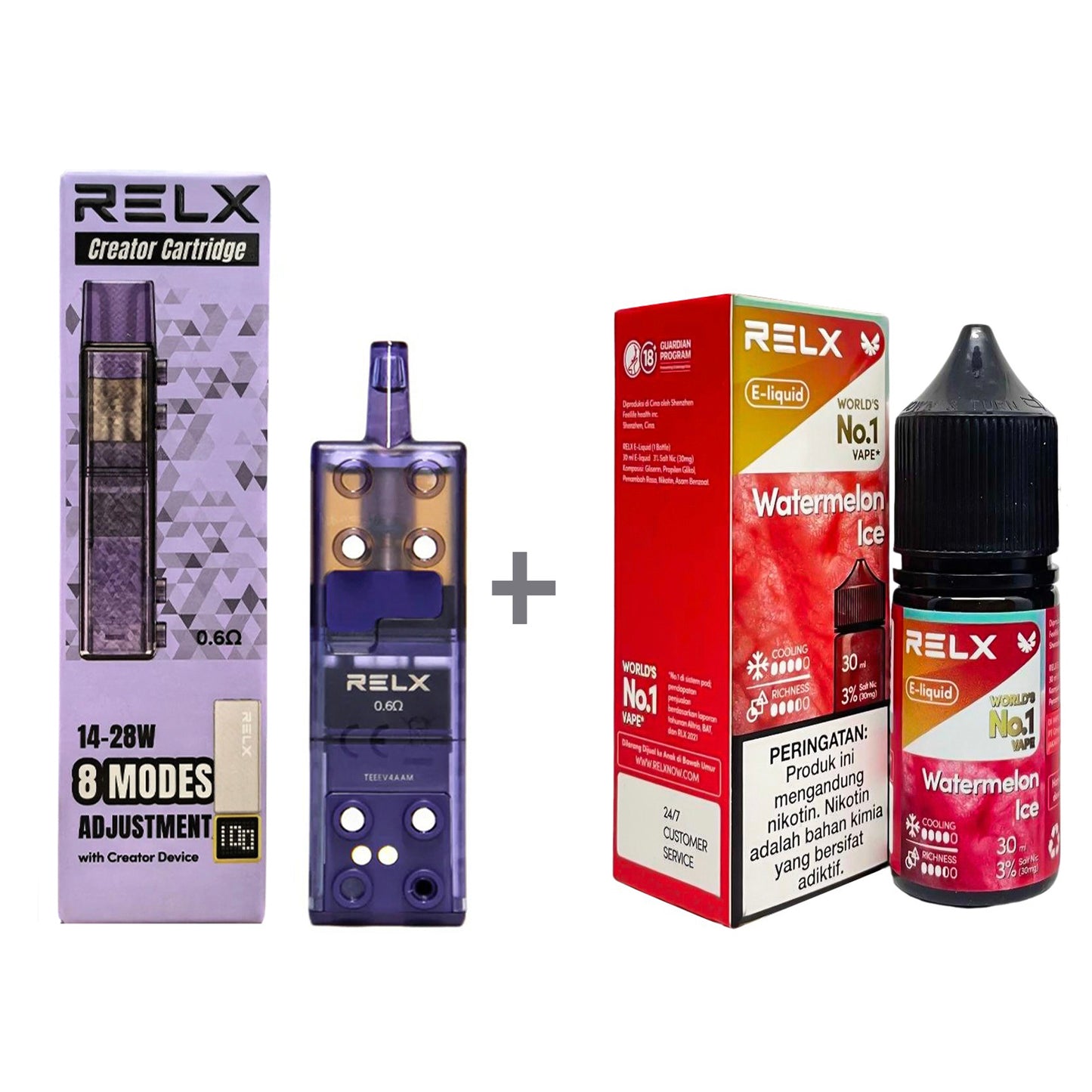 正品悦刻三代积木空弹烟油套餐(5ml容积RELX空弹+30ml正品RELX E-liquid) 套装(空弹+烟油) 西瓜_3%Nic