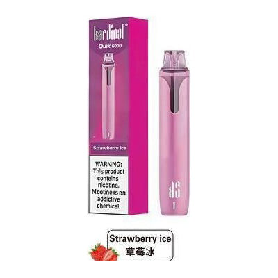 全新升级版 KS Quik 6000口小彩条冰爽一次性电子烟-多口味可选 草莓冰