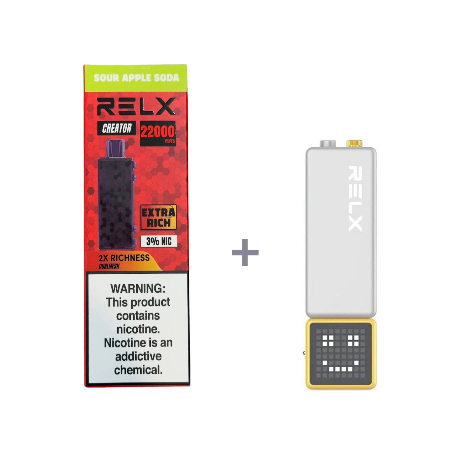 正品悦刻积木乐高RELX Creator 22000口烟弹/套装-多口味可选 (一代/二代杆弹通用） 套装1(配正品一代杆) 酸苹果苏打