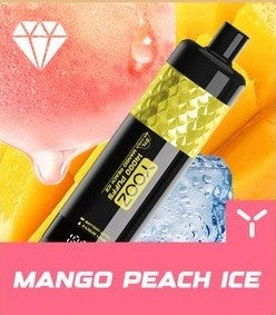 正品柚子水烟YOOZ SHISHA 14000口 DTL水晶炫彩钻石切割工艺大烟雾肺吸模式油量电量显示一次性电子烟-多口味可选 芒果桃子冰