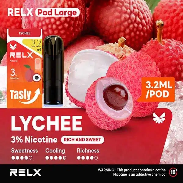 正品悦刻RELX Pod Large 3.2ml大容量版烟弹-三颗起售，多口味可选-兼容5/6/7代烟杆 荔枝