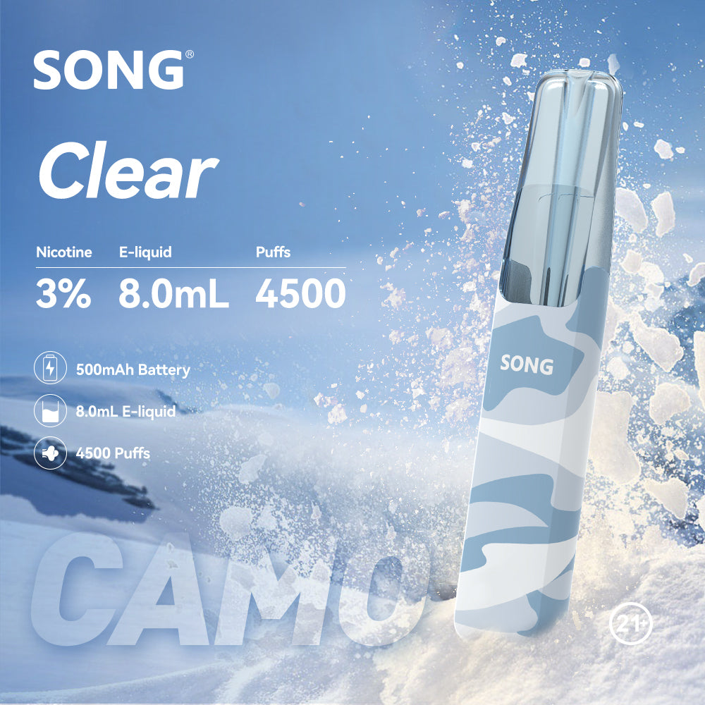 正品崧鸭嘴兽 Song Camo Series A36迷彩杆身一次性电子烟4500口-多口味可选 冰泉水