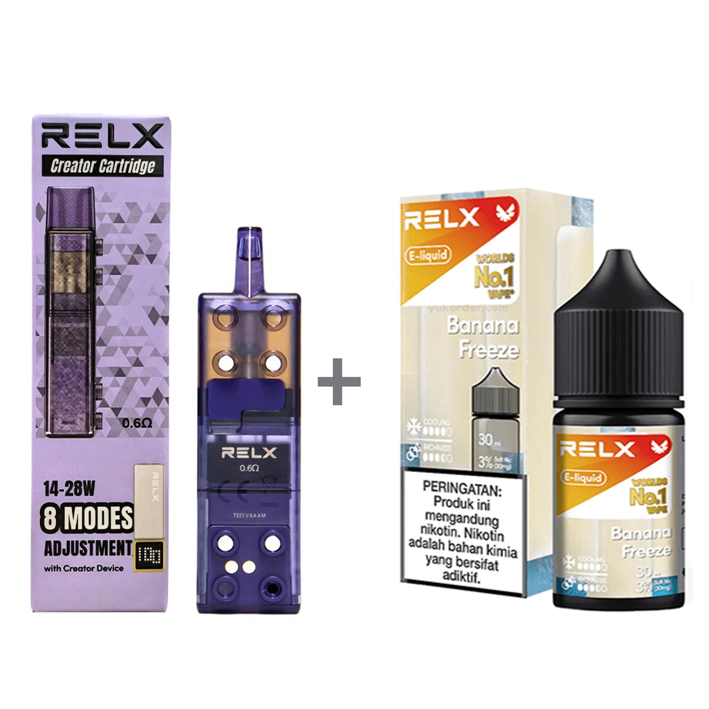 正品悦刻三代积木空弹烟油套餐(5ml容积RELX空弹+30ml正品RELX E-liquid) 套装(空弹+烟油) 老冰棍（香蕉冰）_3%Nic