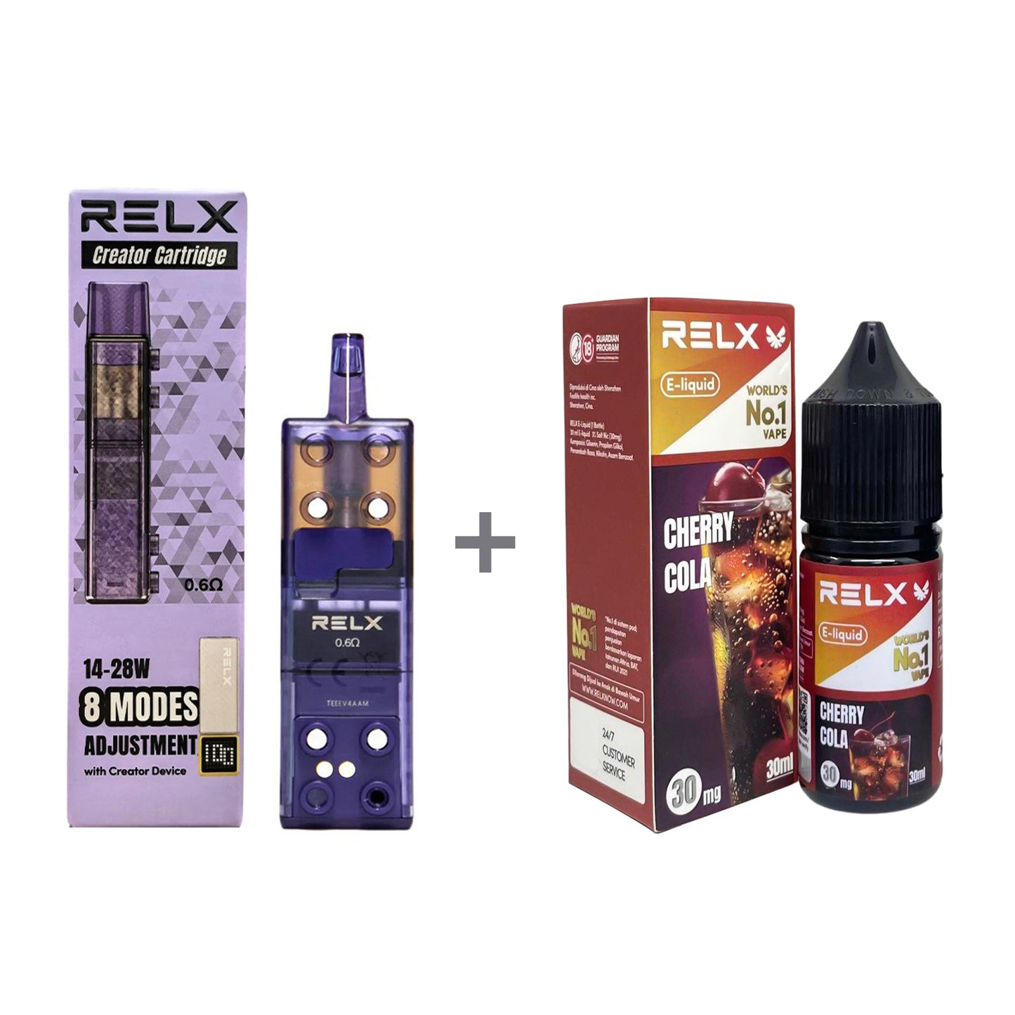 正品悦刻三代积木空弹烟油套餐(5ml容积RELX空弹+30ml正品RELX E-liquid) 套装(空弹+烟油) 樱桃可乐_3%Nic