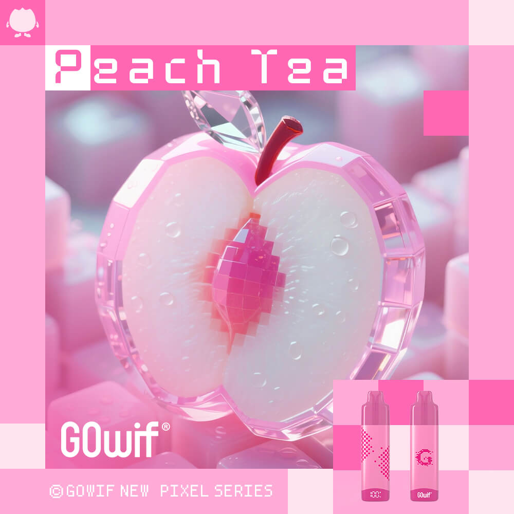 正品高维GOwif Chill极凉系列18000口双陶瓷芯涡轮大功率透明油仓电量油量显示长续航一次性电子烟-多口味可选 桃桃茶