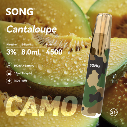 正品崧鸭嘴兽 Song Camo Series A36迷彩杆身一次性电子烟4500口-多口味可选 蜜瓜