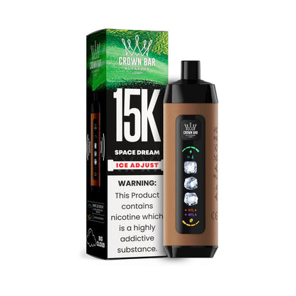 正品阿尔法赫15000口可调冰度款 AL FAKHER CROWN BAR ICE ADJUST 15K 大烟雾一次性电子烟-多口味可选 梦的空间