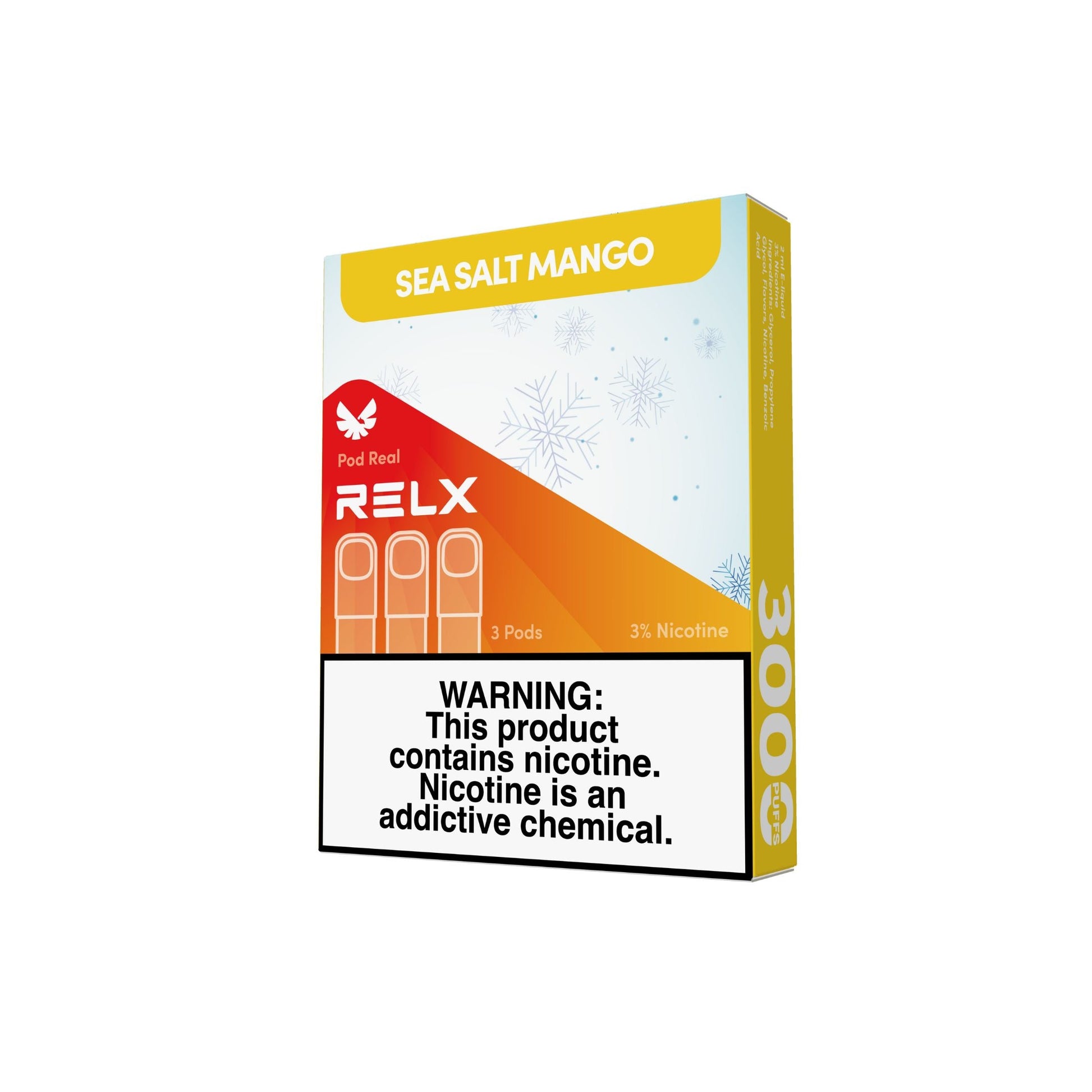 正品悦刻Relx五代外贸弹Pod Real海盐芒果(Sea Salt Mango)口味-三颗装