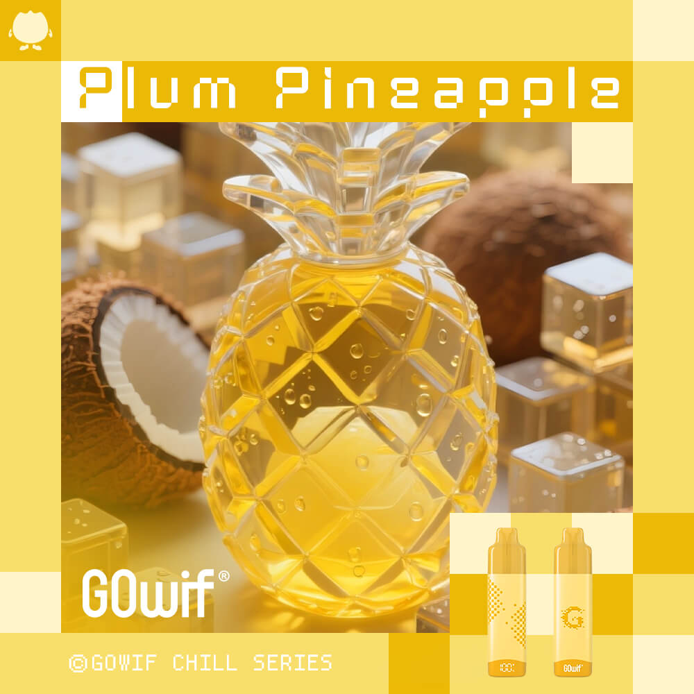 正品高维GOwif Chill极凉系列18000口双陶瓷芯涡轮大功率透明油仓电量油量显示长续航一次性电子烟-多口味可选 菠萝椰子