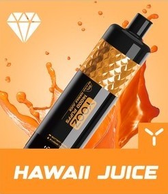 正品柚子水烟YOOZ SHISHA 14000口 DTL水晶炫彩钻石切割工艺大烟雾肺吸模式油量电量显示一次性电子烟-多口味可选 夏威夷果汁