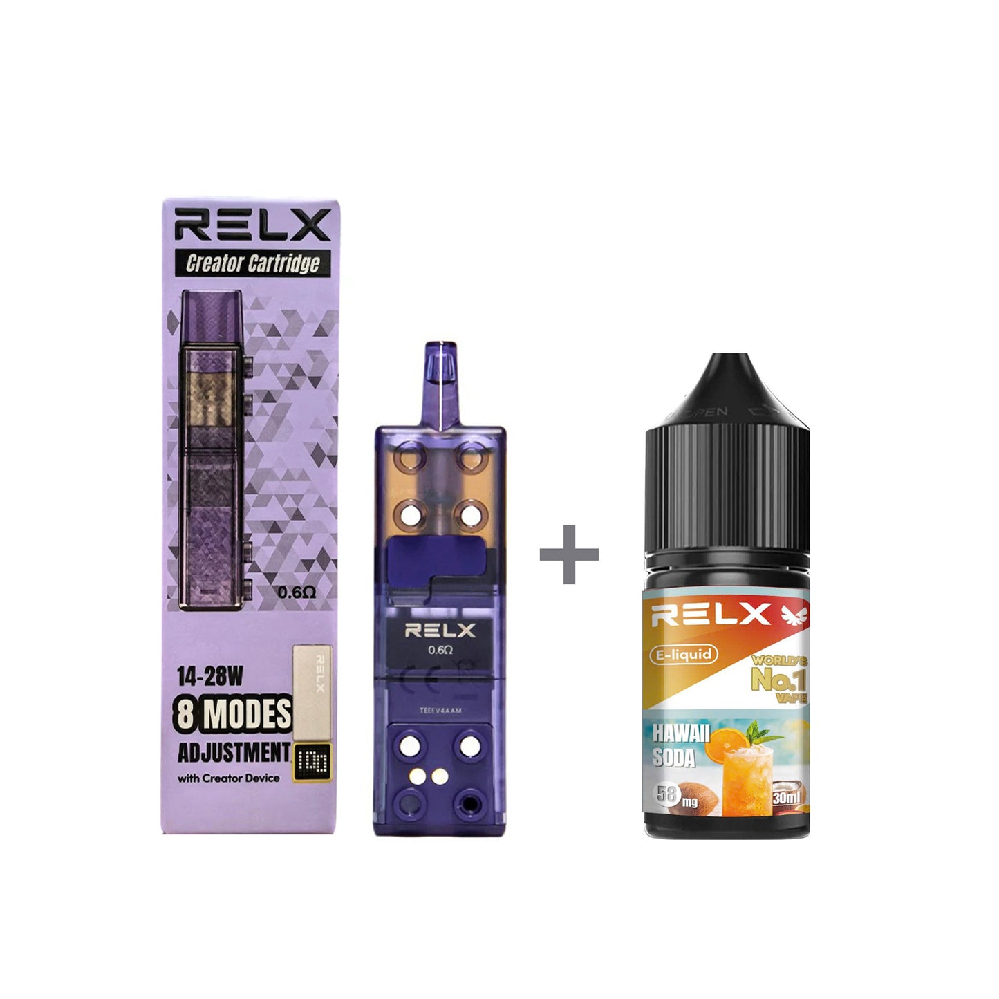 正品悦刻三代积木空弹烟油套餐(5ml容积RELX空弹+30ml正品RELX E-liquid) 套装(空弹+烟油) 夏威夷苏打_5%Nic